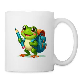 Frog for school enrolment – start of school with Bleistif - Mug - white - Right