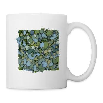 Blue Hydrangeas – Modern Floral Illustration - Mug - white - Right