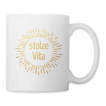 Sonne Dolce Vita Gold Lifestyle Print Bürohumor - Tasse - Weiß - Rechts