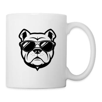 Bouledogue avec lunettes de soleil - Mug blanc - blanc - Droite