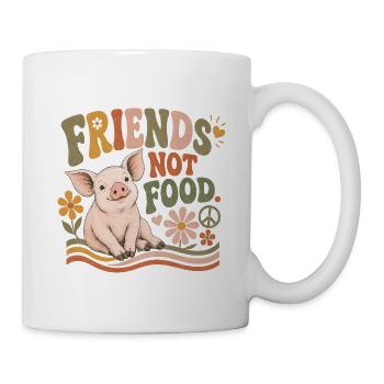 Friends Not Food Pig Vegan Retro - Mug - white - Right