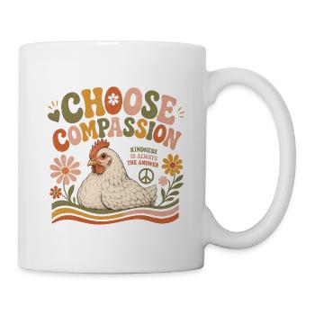 Choose Compassion Chicken Vegan Retro - Mug - white - Right
