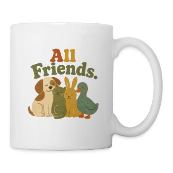 All Friends Animals Vegan Animal Rights Retro - Mug - white - Right