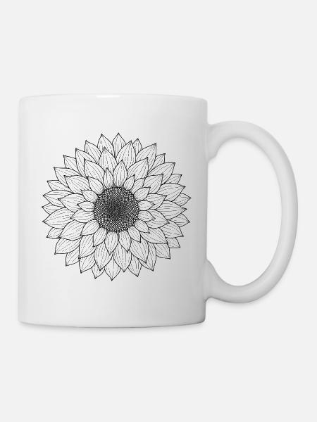 Sonnenblume Boho - Tasse - Weiß