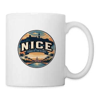 Retro Nice Promenade des Anglais Badge - Mug - white - Right