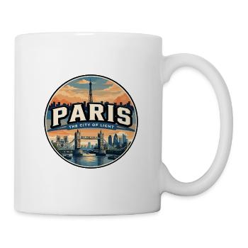 Retro Paris Eiffel Tower Travel Badge - Mug - white - Right