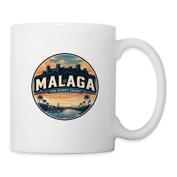 Retro Malaga Gibralfaro Castle Badge - Mug - white - Right