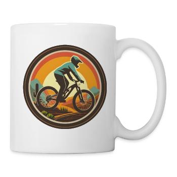 Mountain biking illustration - Mug - white - Right