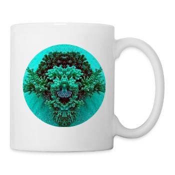 Coral Dance in Neon Turquoise - Mug - white - Right