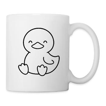 Sketched chick with cute look - Mug - white - Right