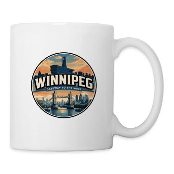 Retro Winnipeg Esplanade Riel Badge - Mug - white - Right