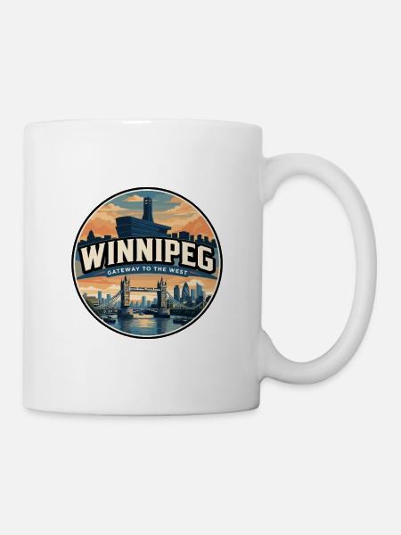 Retro Winnipeg Esplanade Riel-Abzeichen - Tasse - Weiß