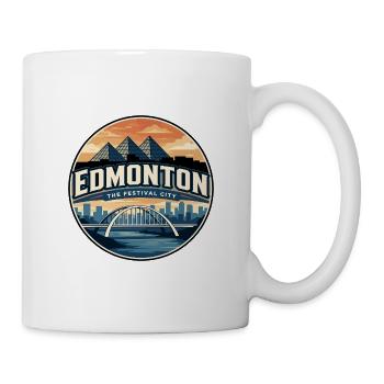 Retro Edmonton Walterdale Bridge Badge - Mug - white - Right
