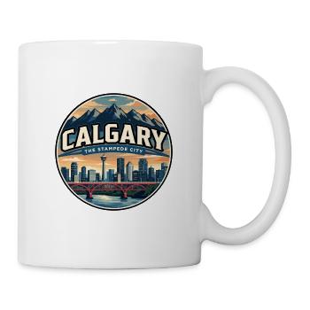 Retro Calgary Peace Bridge Travel Badge - Mug - white - Right