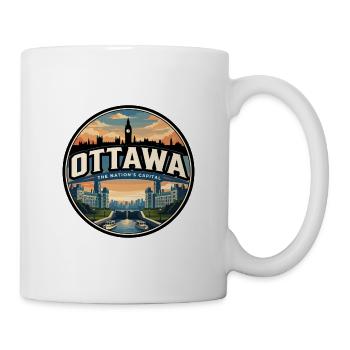 Retro Ottawa Parliament Travel Badge - Mug - white - Right