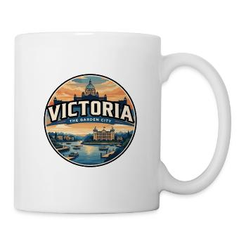Retro Victoria Inner Harbour Travel Badge - Mug - white - Right