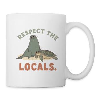Respect The Locals Seal Turtle Retro - Mug - white - Right