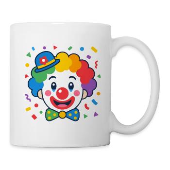 Geometric Clown – Colorful Kids Design Vector - Mug - white - Right