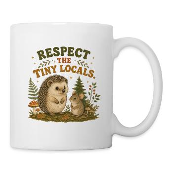 Respect The Tiny Locals Hedgehog Retro - Mug - white - Right
