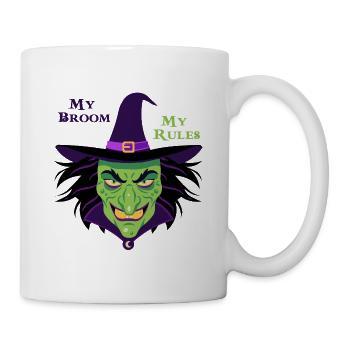 My Broom My Rules Witch Tee - Mug - white - Right