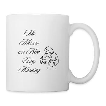 Ses Mercis sont Nouvelles Chaque Matin Citation de Line Art - Mug blanc - blanc - Droite