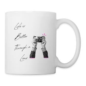 Life Is Better Through A Lens Vintage Camera Art - Mug - white - Right