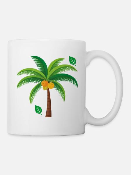 Palmier tropical coloré - Mug blanc - blanc