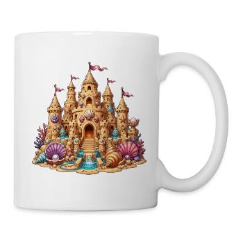 Beach sandcastle with shells - Mug - white - Right