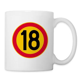 18th Birthday Age 18 Years Sign - Mug - white - Right