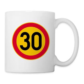 30th Birthday Speed Limit 30 Sign - Mug - white - Right