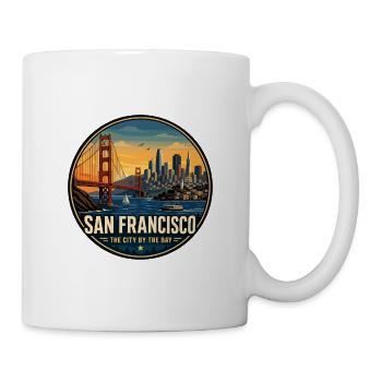San Francisco City by the Bay Retro Emblem - Mug - white - Right