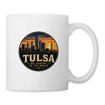 Tulsa Oil Capital of the World Retro Badge - Mug - white - Right