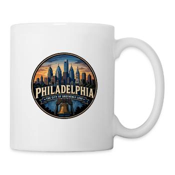 Philadelphia City of Brotherly Love Retro Emblem - Mug - white - Right