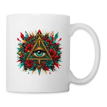 All Seeing Eye Providence Triangle Flowers - Mug - white - Right