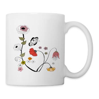 Flowers with Butterfly - Mug - white - Right
