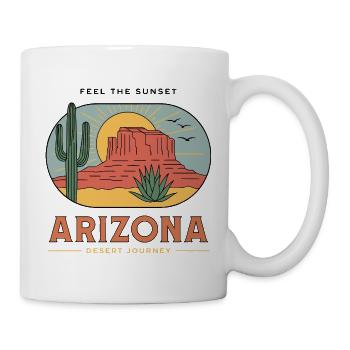 Retro Arizona Desert Sunset - Mug - white - Right
