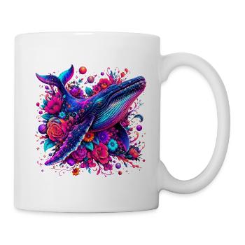 Cosmic Whale Universe Flowers Surrealism - Mug - white - Right