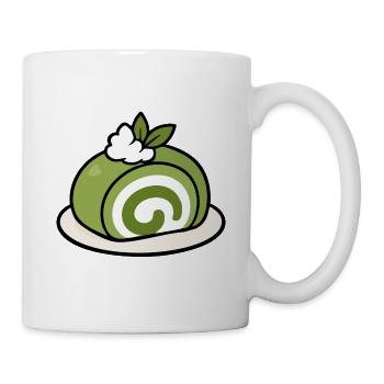 Kawaii Matcha Roll Cake Japanese Dessert - Mug - white - Right