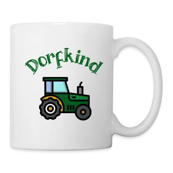 Dorfkind Traktor Landwirt Landleben Trecker - Tasse - Weiß - Rechts