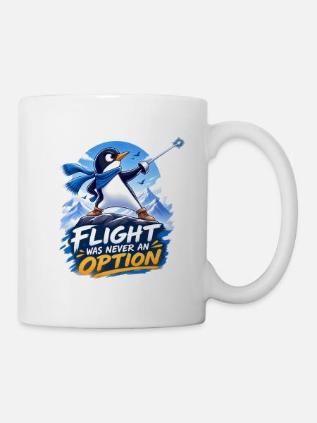 Tapferer Pinguin – Gib niemals auf - Tasse - Weiß
