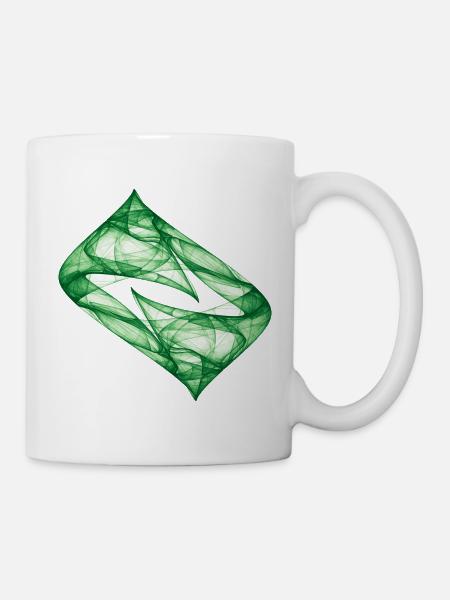 Dynamische Spur - Grün - Chaos Kunst - Tasse - Weiß