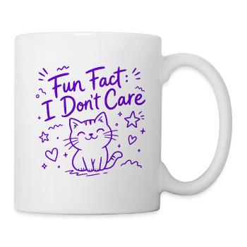 Fun Fact: I Don't Care - Funny Cat - Mug - white - Right