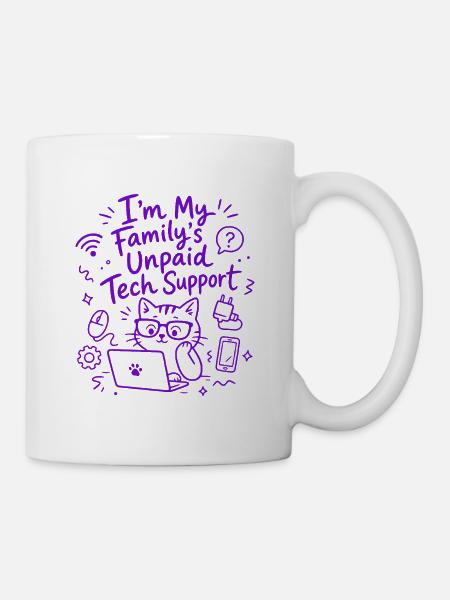 Je suis le support technique non rémunéré de ma famille - Funny Tech - Mug blanc - blanc