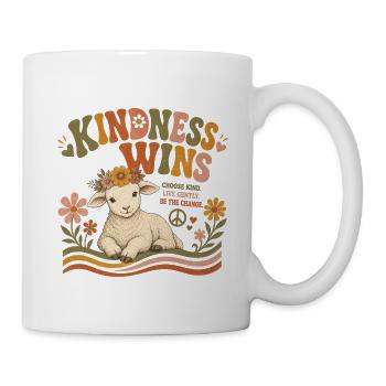 Kindness Wins Lamb Vegan Retro - Mug - white - Right