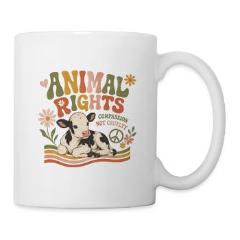 Animal Rights Calf Vegan Retro - Mug - white - Right