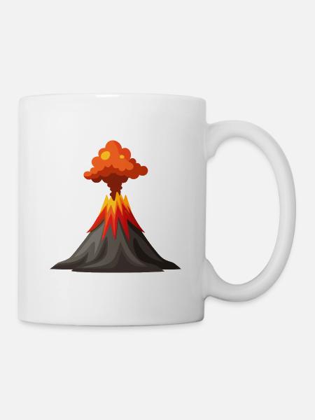 Ausbrechender Vulkan - Tasse - Weiß