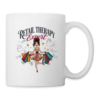 Expert en thérapie par le magasinage - Mug blanc - blanc - Droite