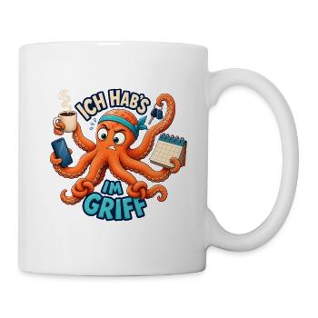 Ich hab's im Griff – Oktopus Multitasking - Tasse - Weiß - Rechts
