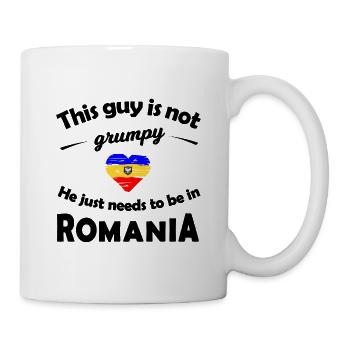 Buntes Romania Fanshirt - Tasse - Weiß - Rechts