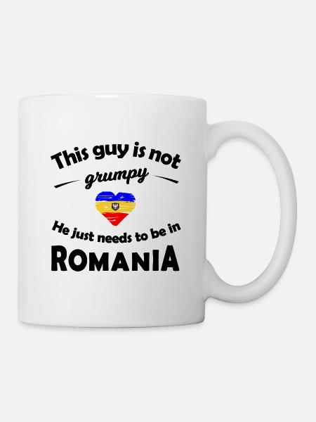 Buntes Romania Fanshirt - Tasse - Weiß